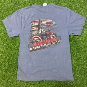 Badlands Harley Davidson Blue Biker Tee